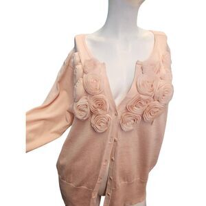 Cyrus Ballet Pink Cardigan Sweater Womens Size 2X NEW TAGS
